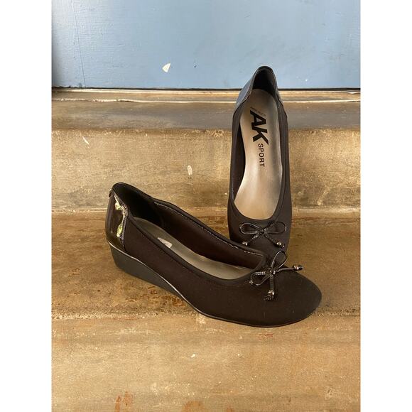AK Sport Shoes - AK Sport black ballet style wedge